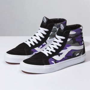 Vans Bayan Spor Ayakkabı Pop Camo Sk8-Hi Reissue Siyah Beyaz | 26838-859